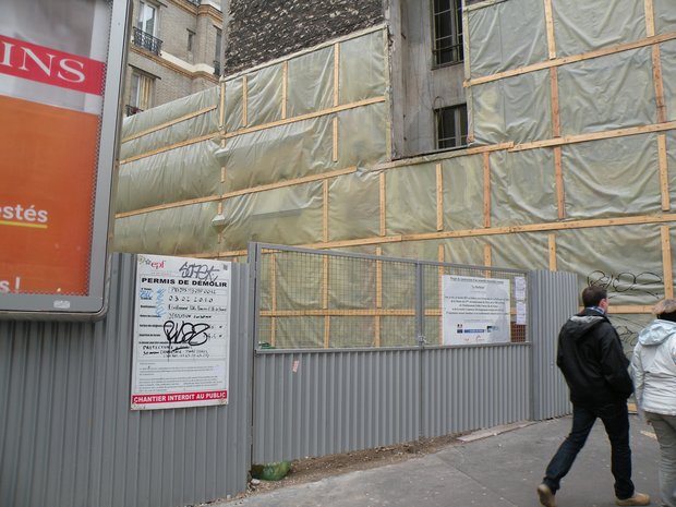  chantier de l'immeuble Le Barbizon, rue de Tolbiac